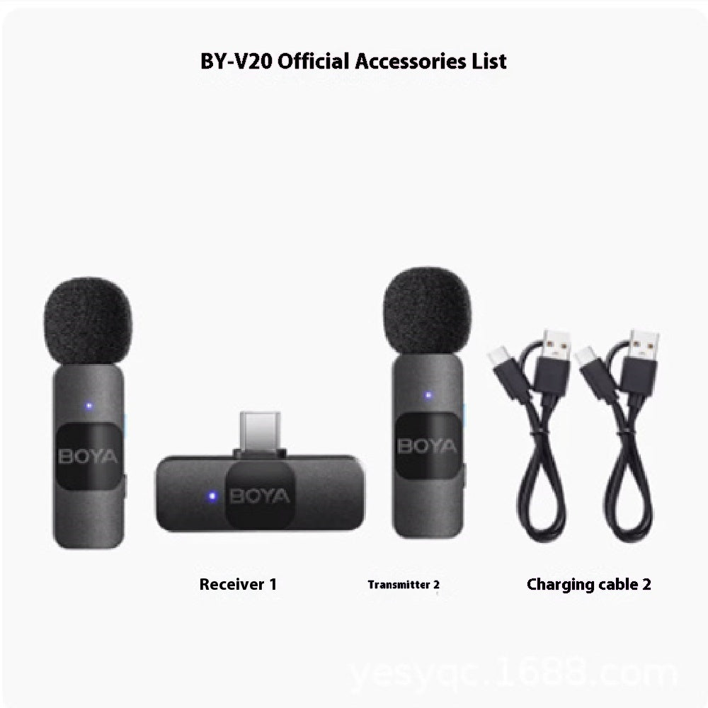 Wireless Microphone Collar Clip Mobile Live Shooting Video Recording Radio