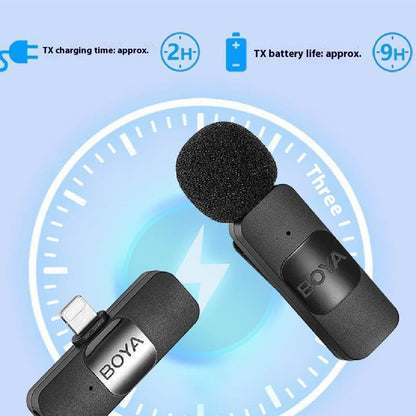 Wireless Microphone Collar Clip Mobile Live Shooting Video Recording Radio