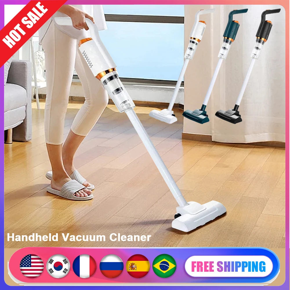 2 in 1 Handheld Wireless Vacuum Cleaner USB Rechargeable Strong Suction Mopping Machine 2000mAh Cordless Portable Cleaning Robot