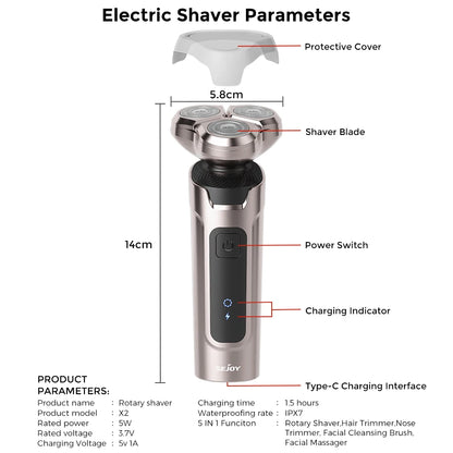 Sejoy Electric Hair Clipper for Men  5 in 1 Electric Nose Hair Trimmer Professional Cutting Machine Rechargalbe